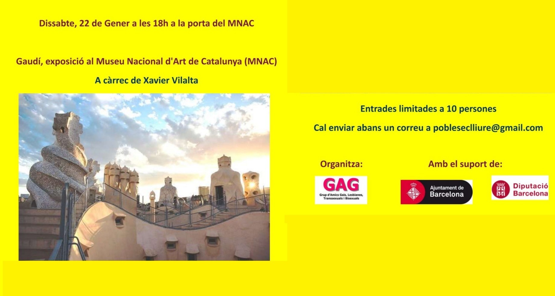 Sábado, 22 de enero a las 18h: Visita a la exposición «Gaudí» en el MNAC