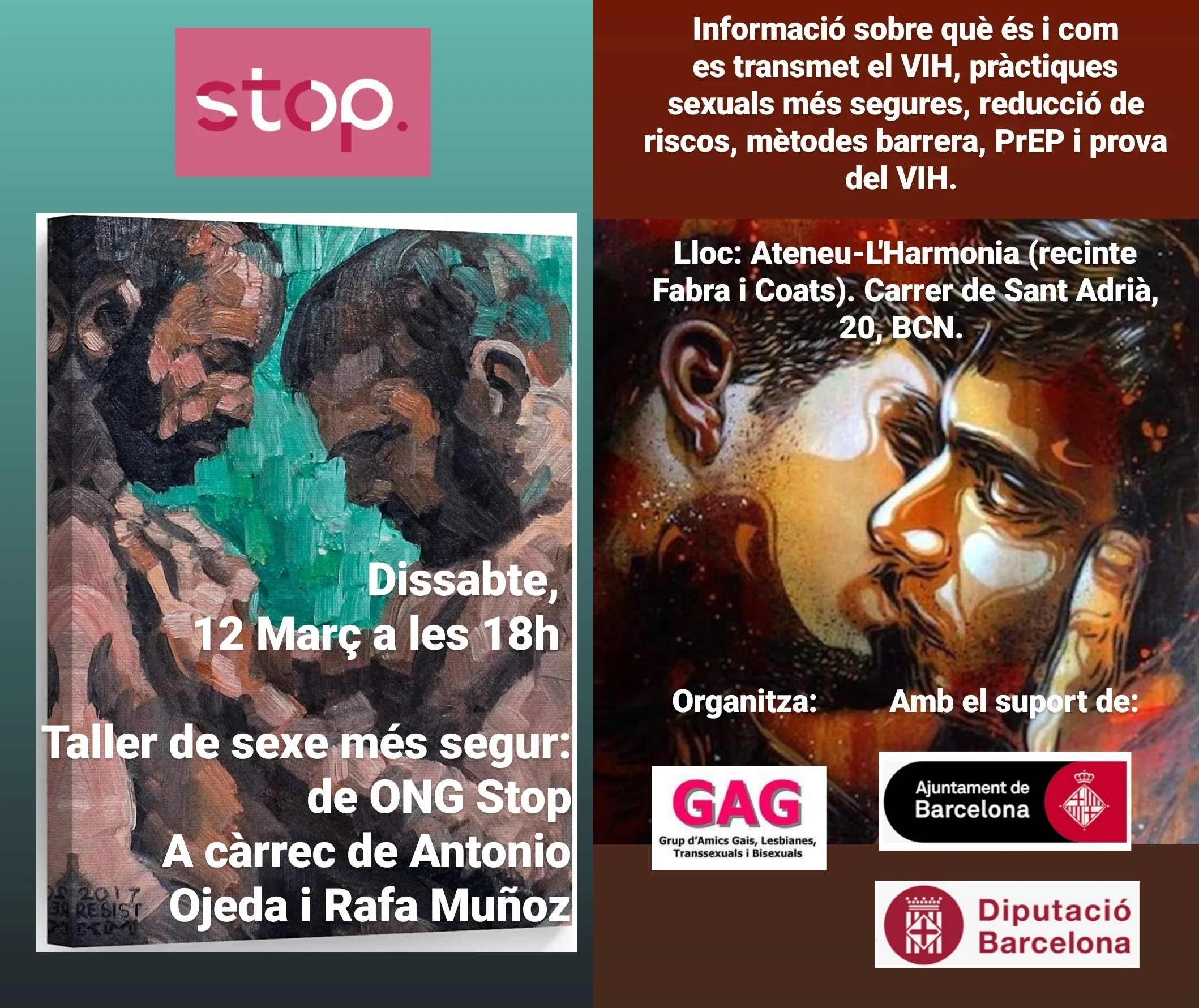 Sábado, 12 de Marzo – 18h. Taller de sexo seguro. A cargo de ONG Stop.