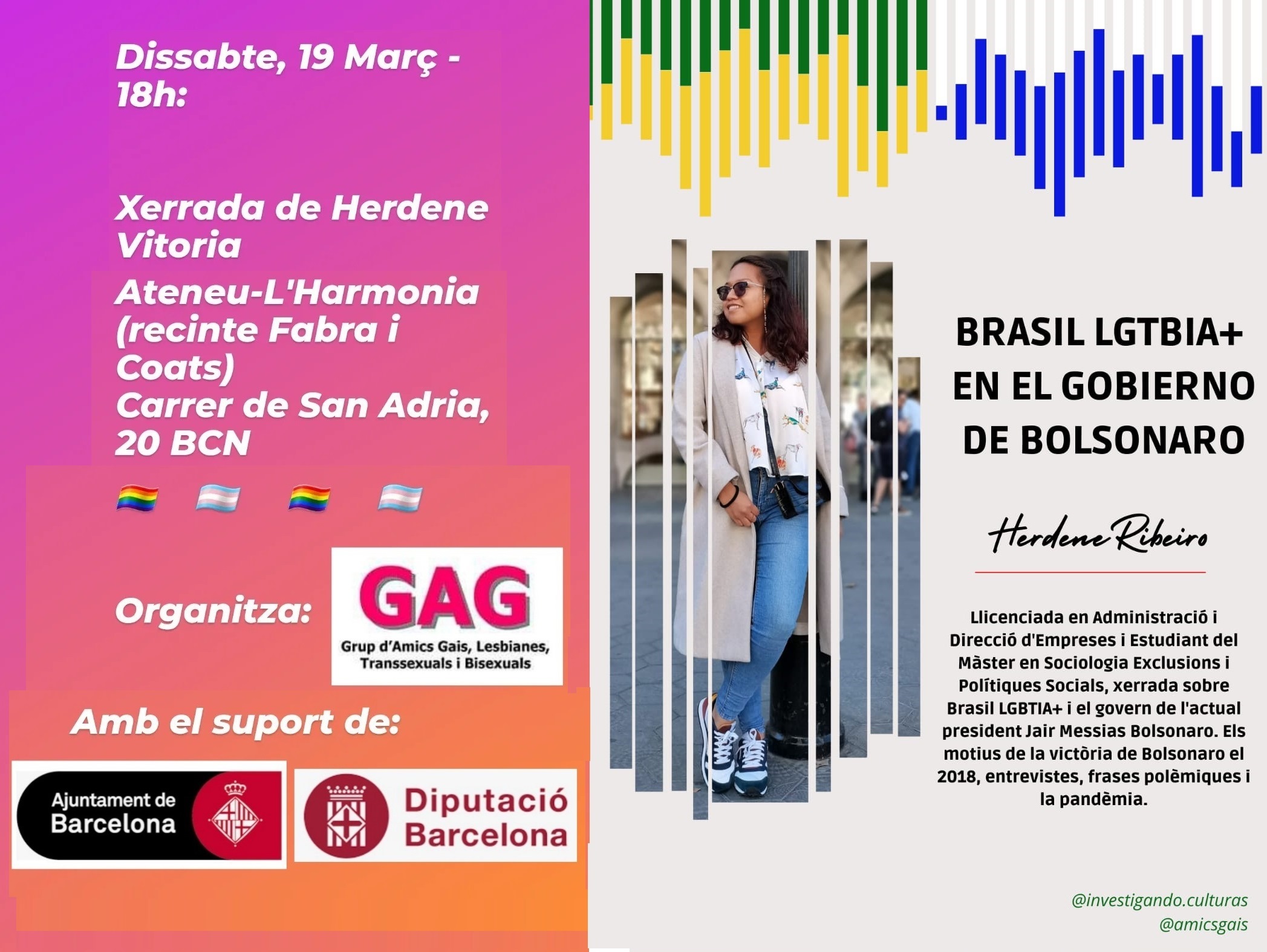 19 Marzo a las 18h: Charla «Brasil LGBTQIA'»
