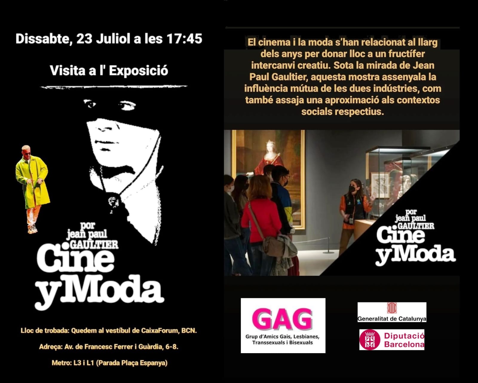 Dissabte, 23 juliol a les 17:45 h – Exposició Cine y Moda per jean paul GAULTIER