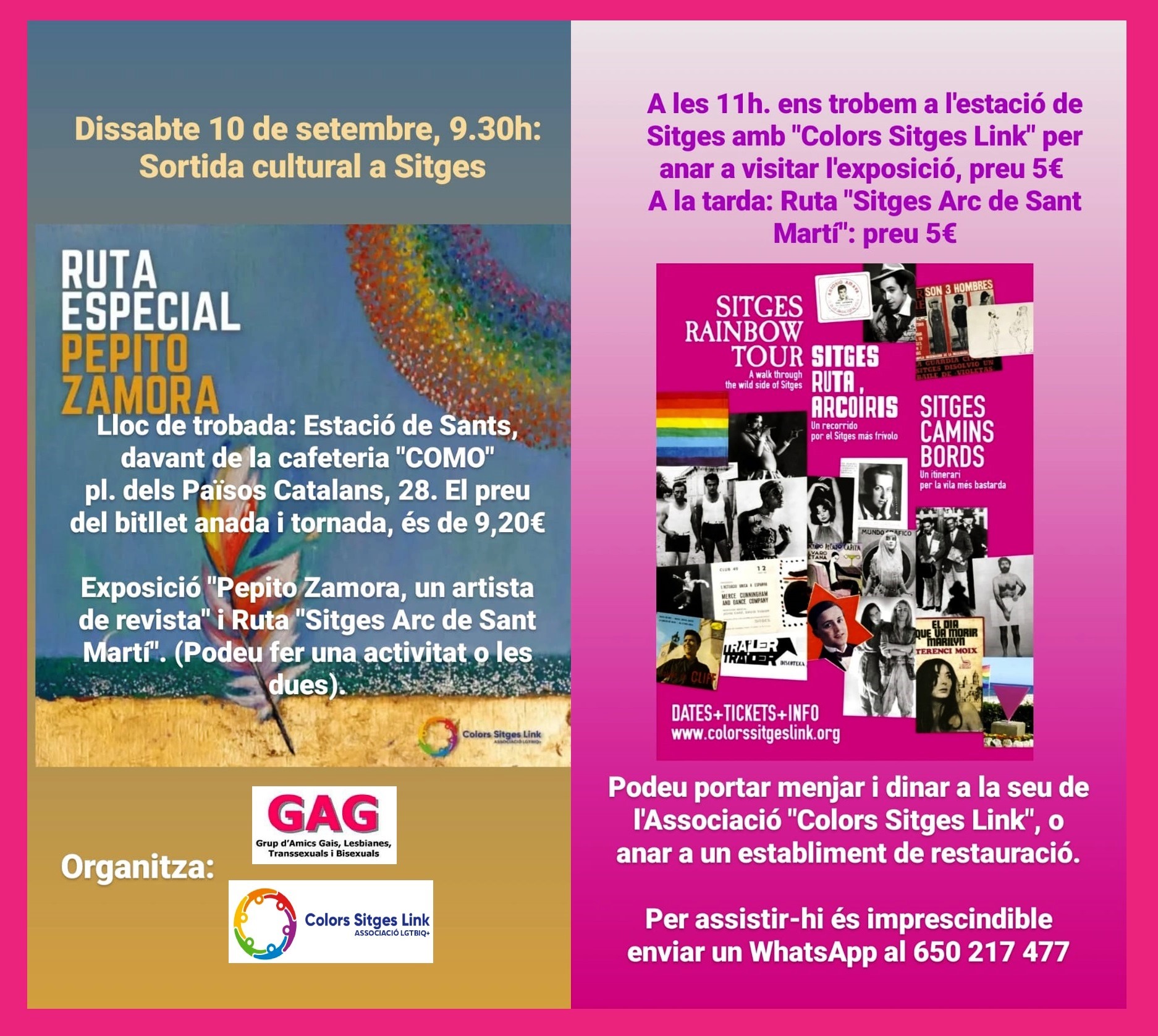 10 de septiembre a las 9:30 – Salida cultural a Sitges