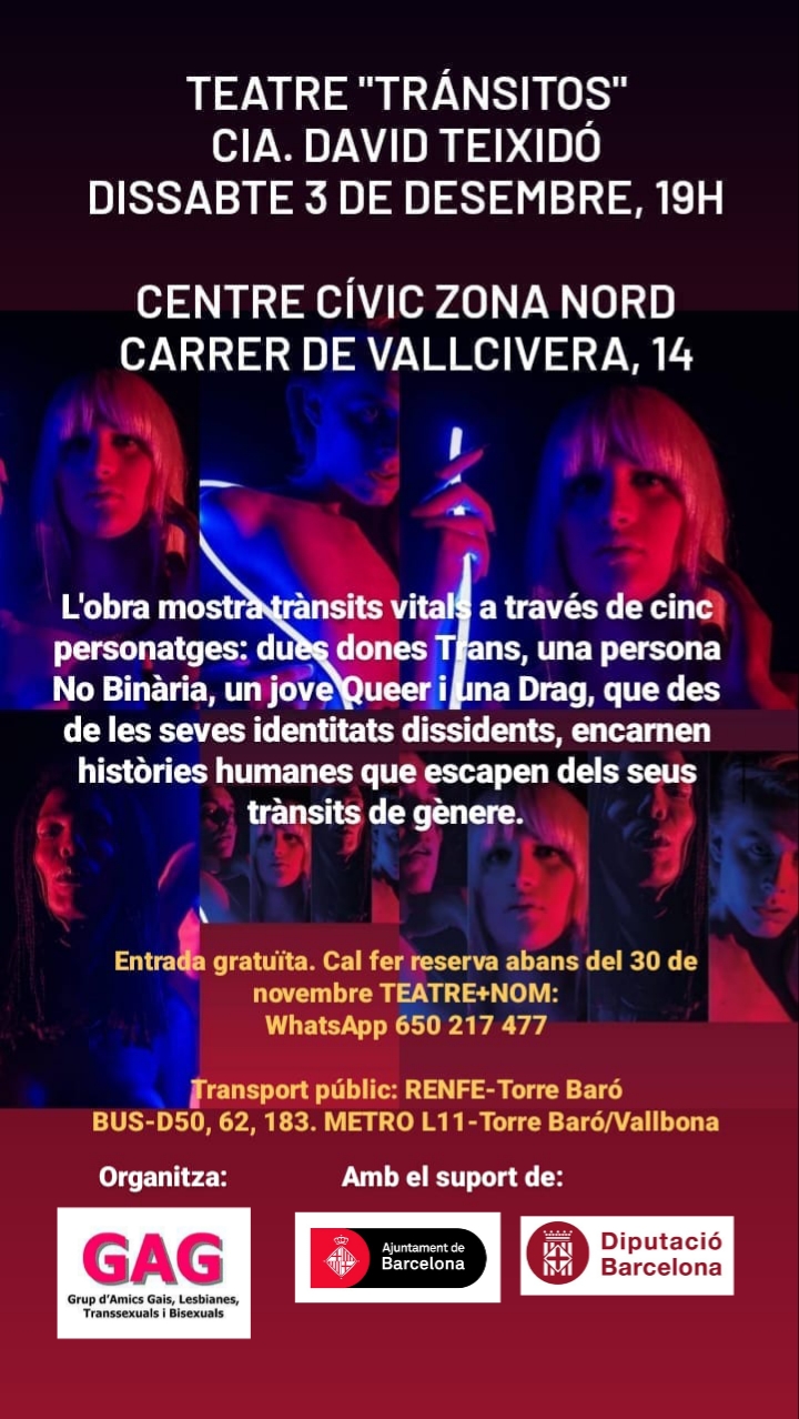 Dissabte, 3 de desembre a les 19h: Teatre “Trànsits”