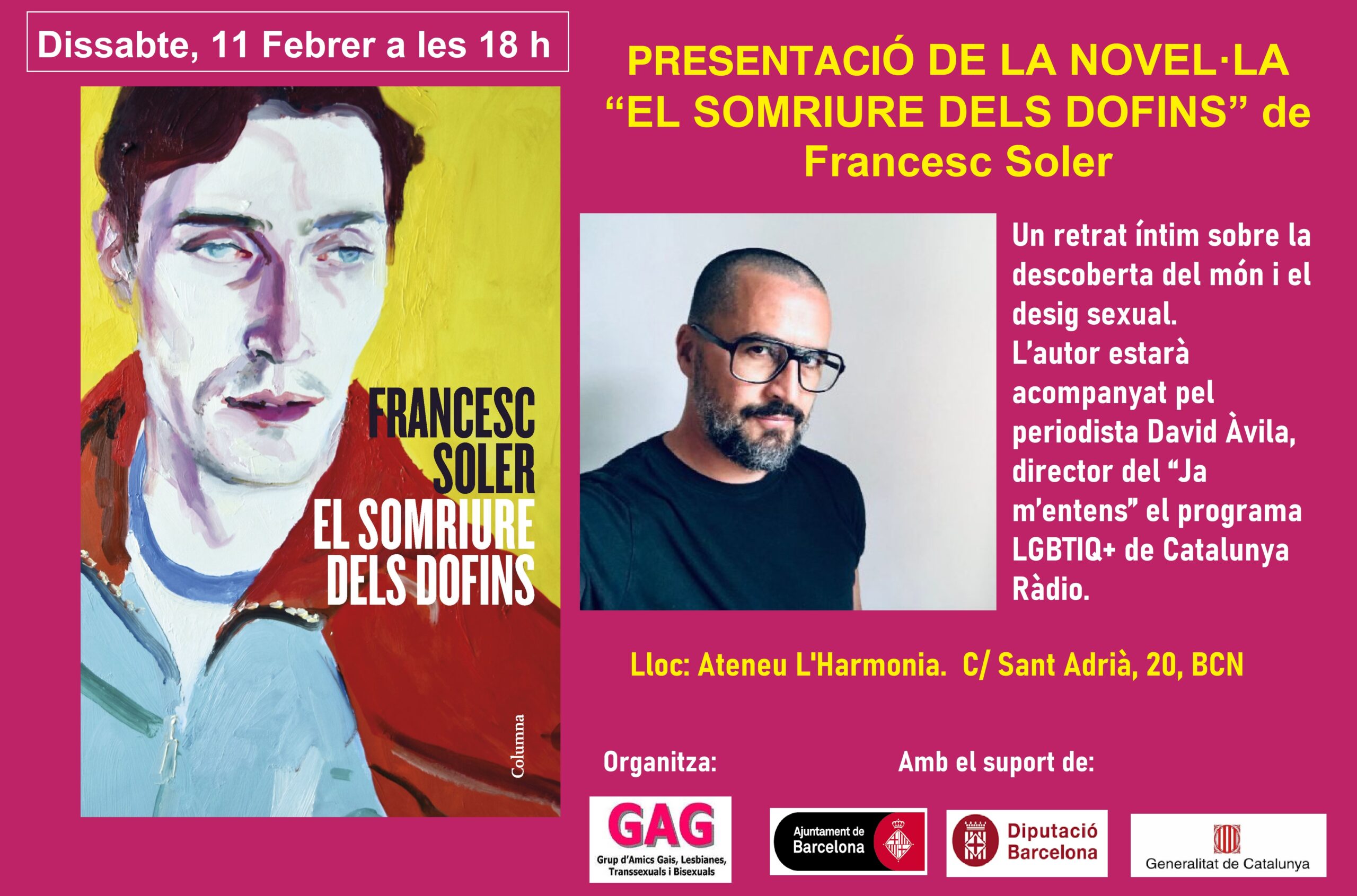 Sábado, 11 de Febrero a las 18h: Presentación de la nova novela de Francesc Soler