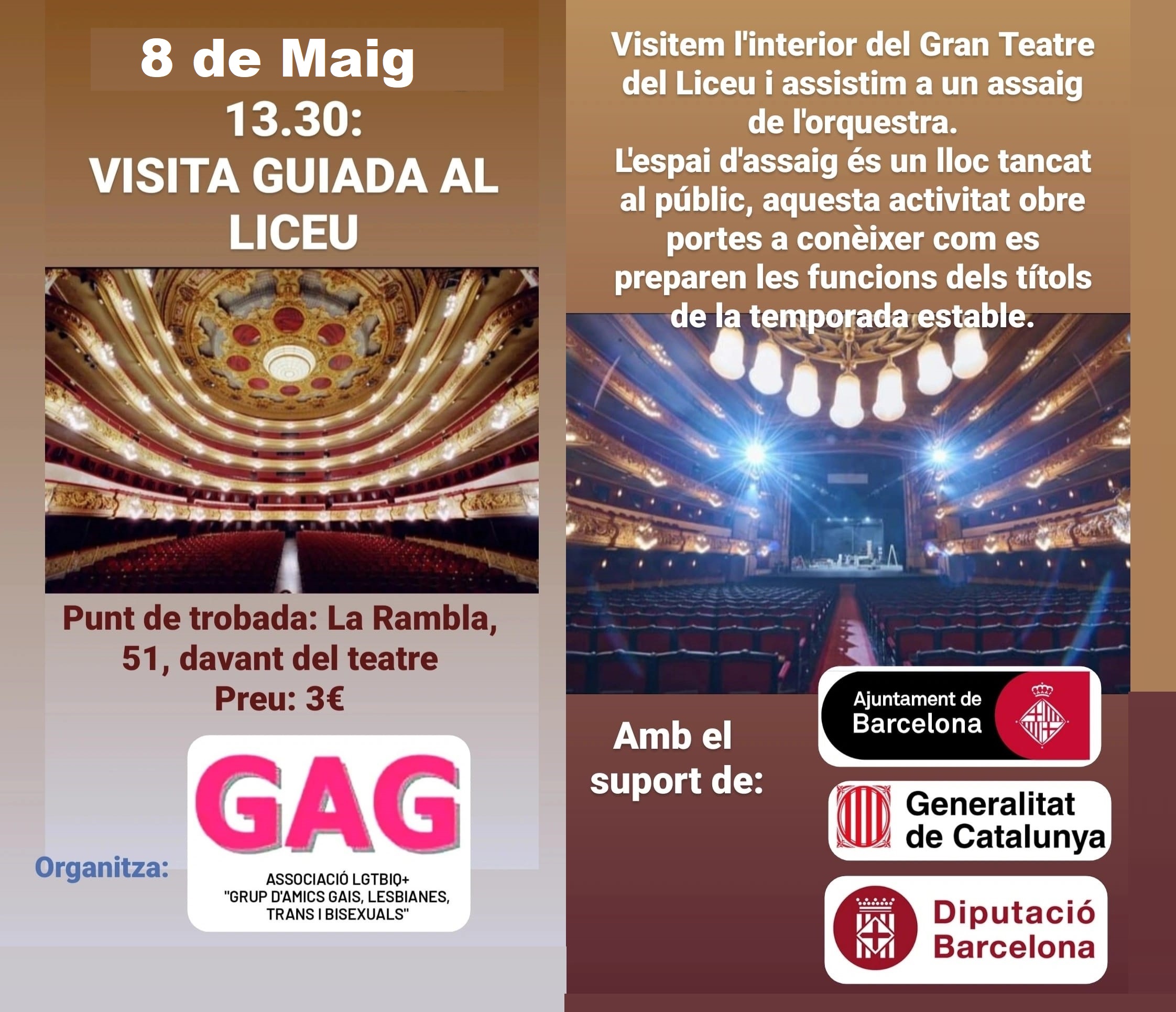 8 de maig a les 13:30 – Visita guiada al Liceu