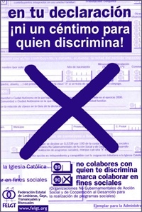 En tu declaración ¡ni un céntimo para quien discrimina!