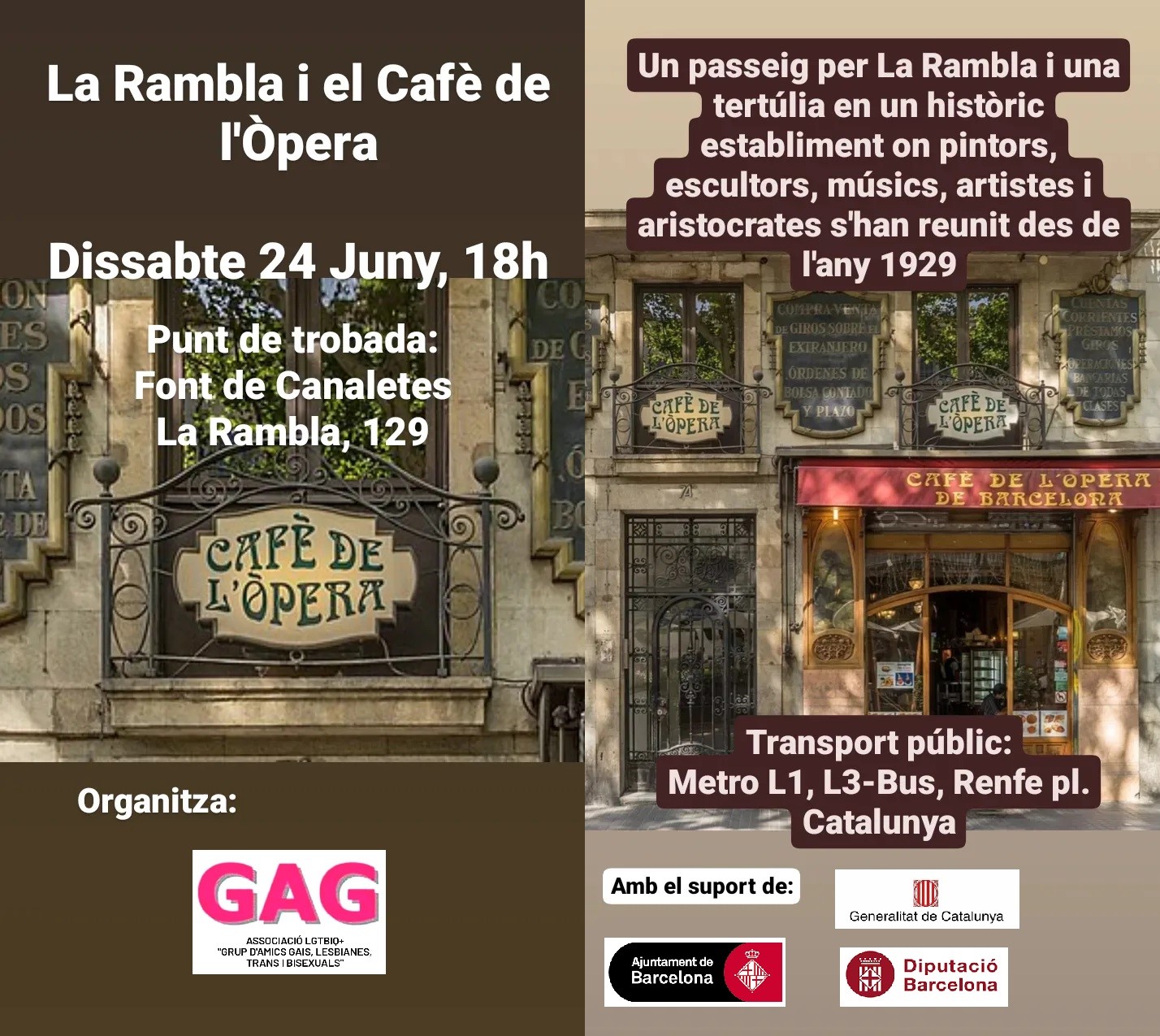Dissabte 24 de Juny: La Rambla i el Cafè de l’Òpera