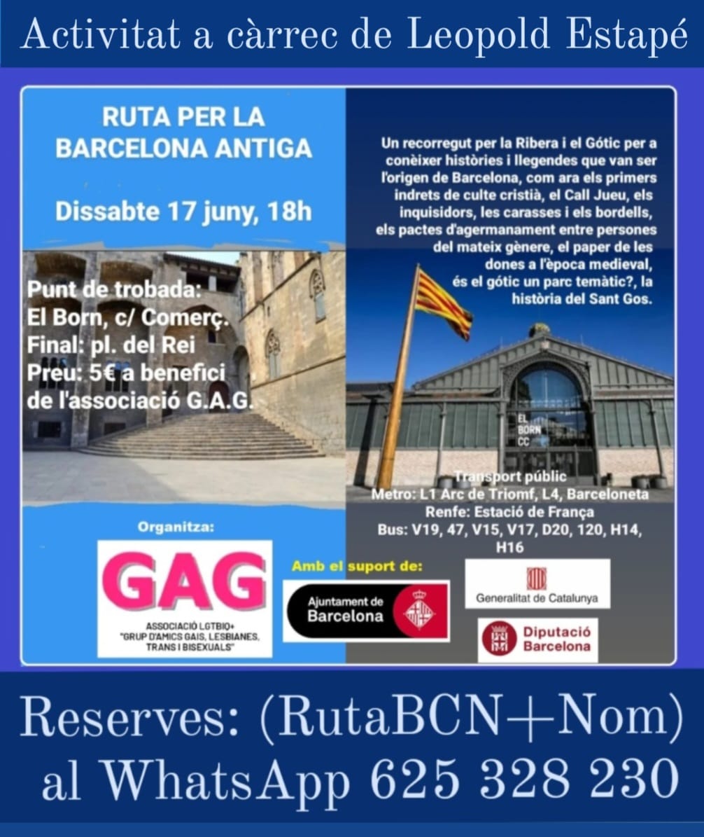 17 de junio a las 18h: Ruta por la Barcelona antiga