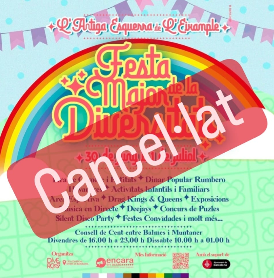 Actividad Cancelada. Fiesta Mayor de la Diversidad: 30 de Junio y 1 de Julio