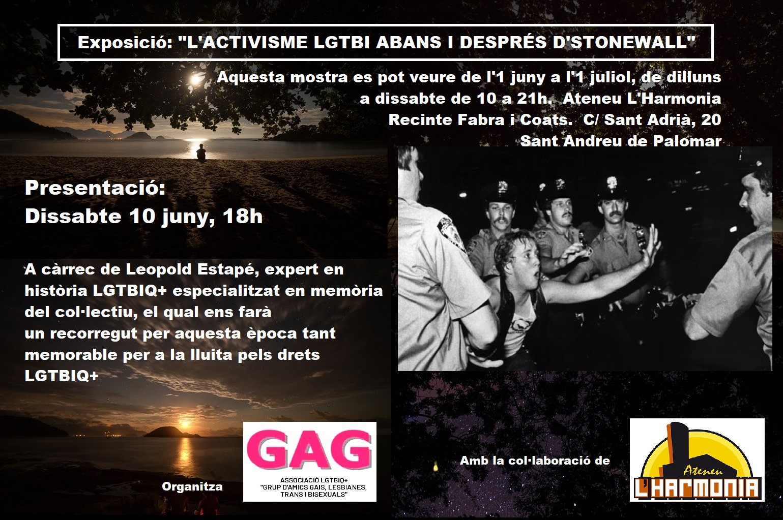 Sábado 10 de junio, 18h. Presentación de la Exposición»EL ACTIVISMO LGTBI ANTES Y DESPUÉS DE STONEWALL»