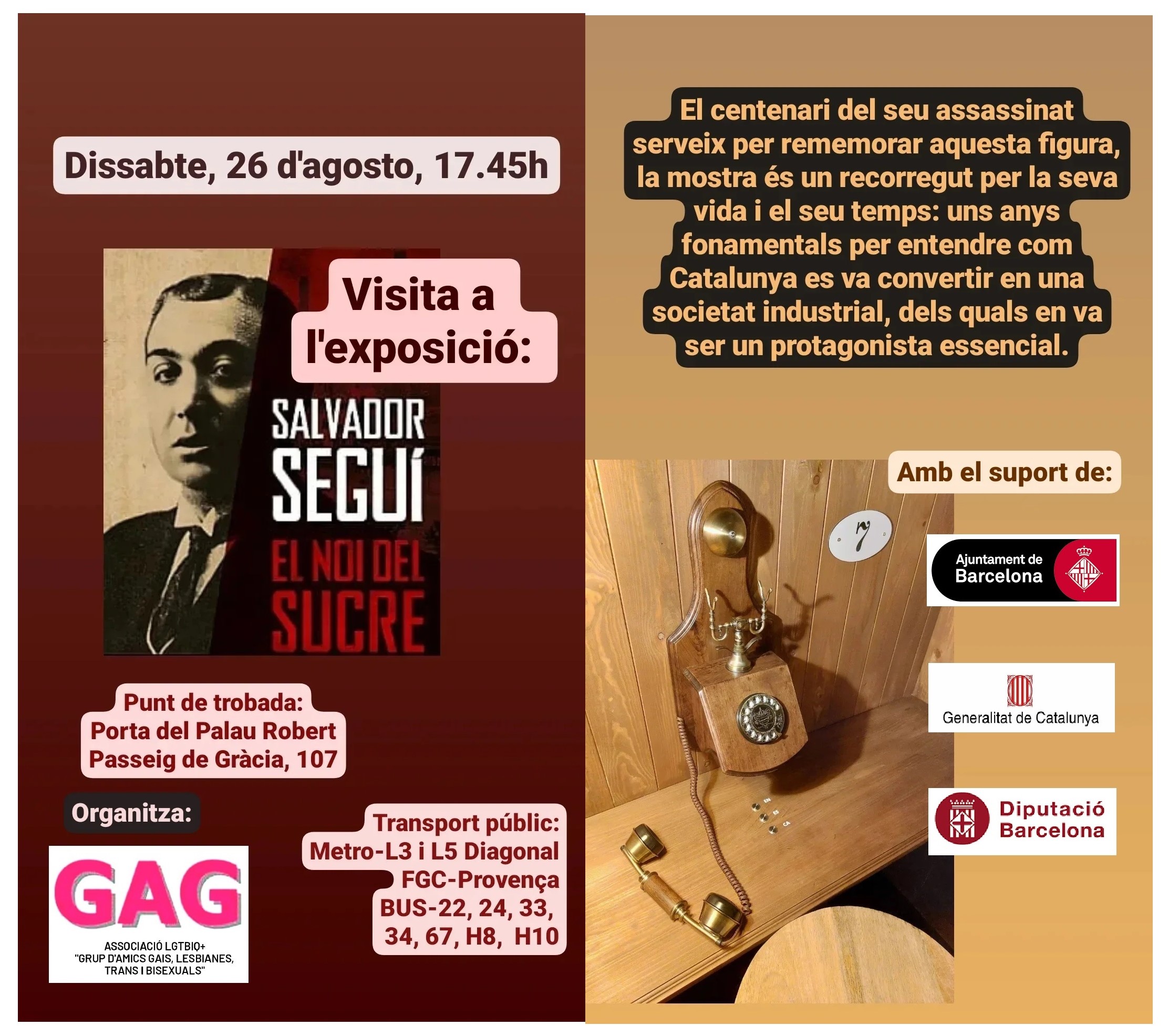 Dissabte, 26 d’agost a les 17.45h: Visita a l’Exposició “Salvador Segui”