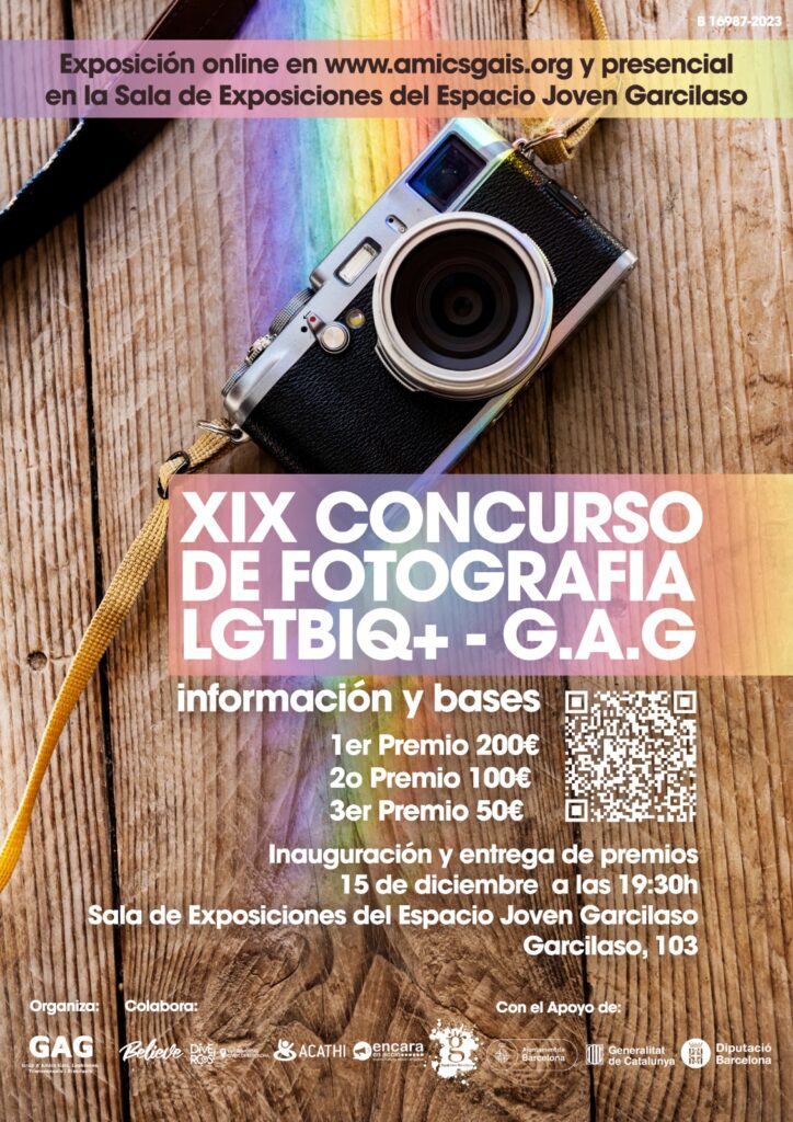 Poster del XIX Concurso de Fotografía LGTBIQ+ - GAG
