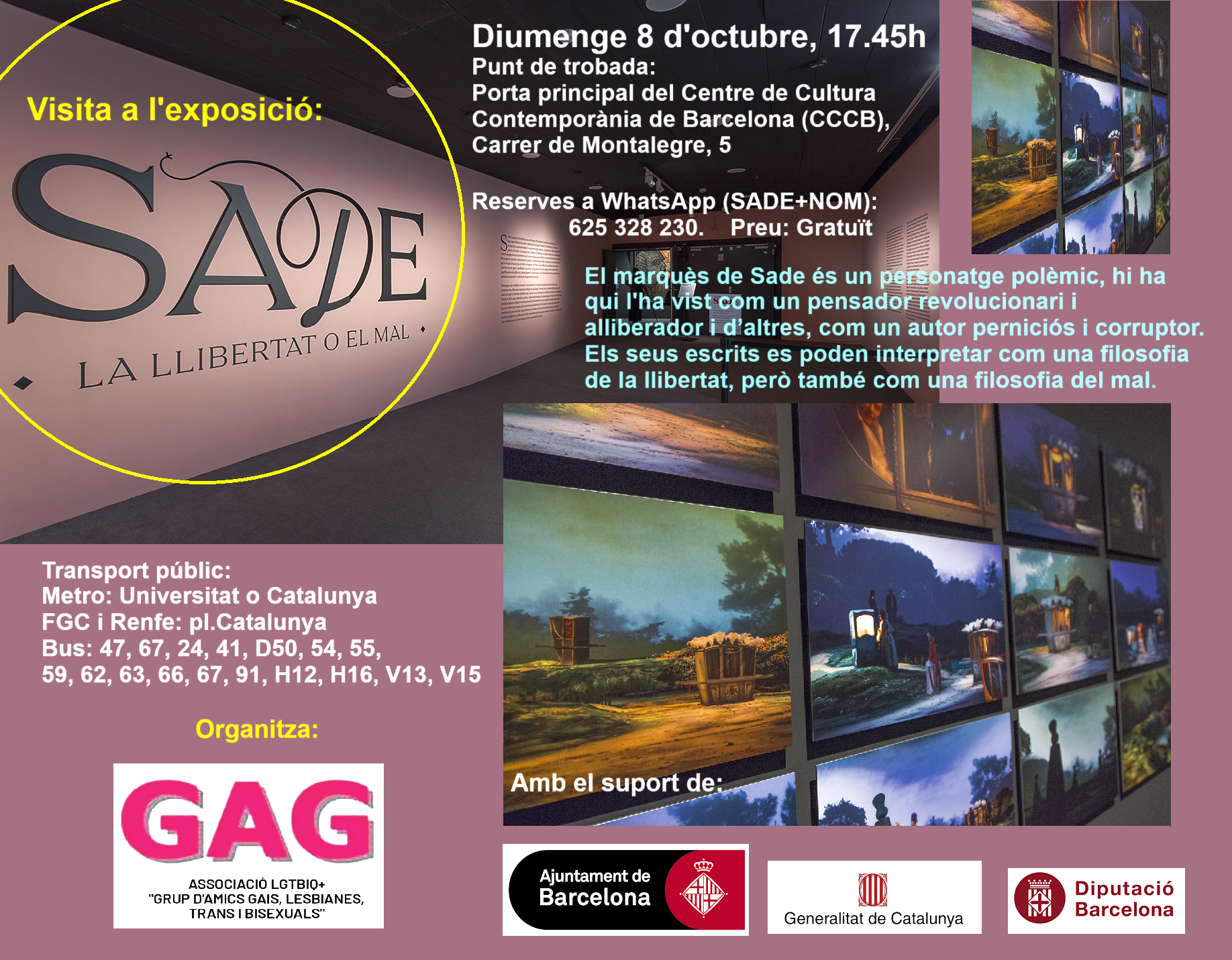 8 d’octubre 2023: Visita a l’Exposició “Sade. La libertat o el mal”