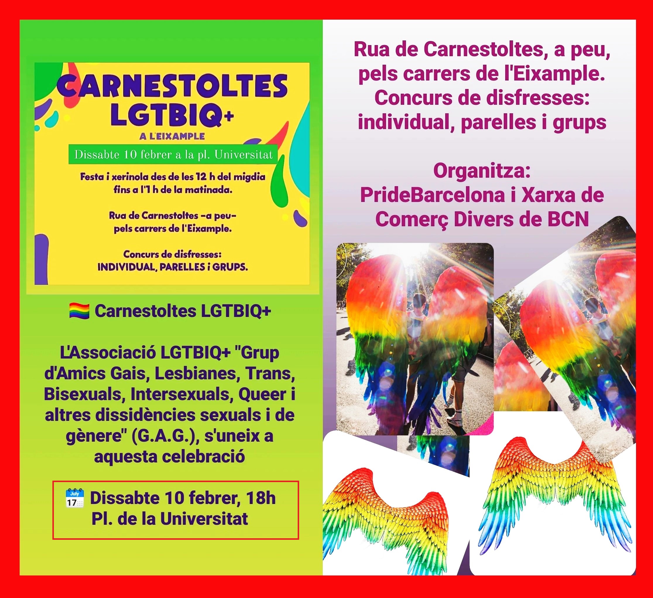 Sábado 10 Febrero – Carnaval LGBTQIA