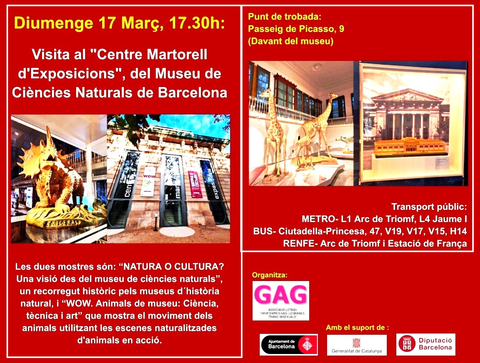 Diumenge 17 Març, 17.30h: Visita al Museu de Ciències Naturals de Barcelona
