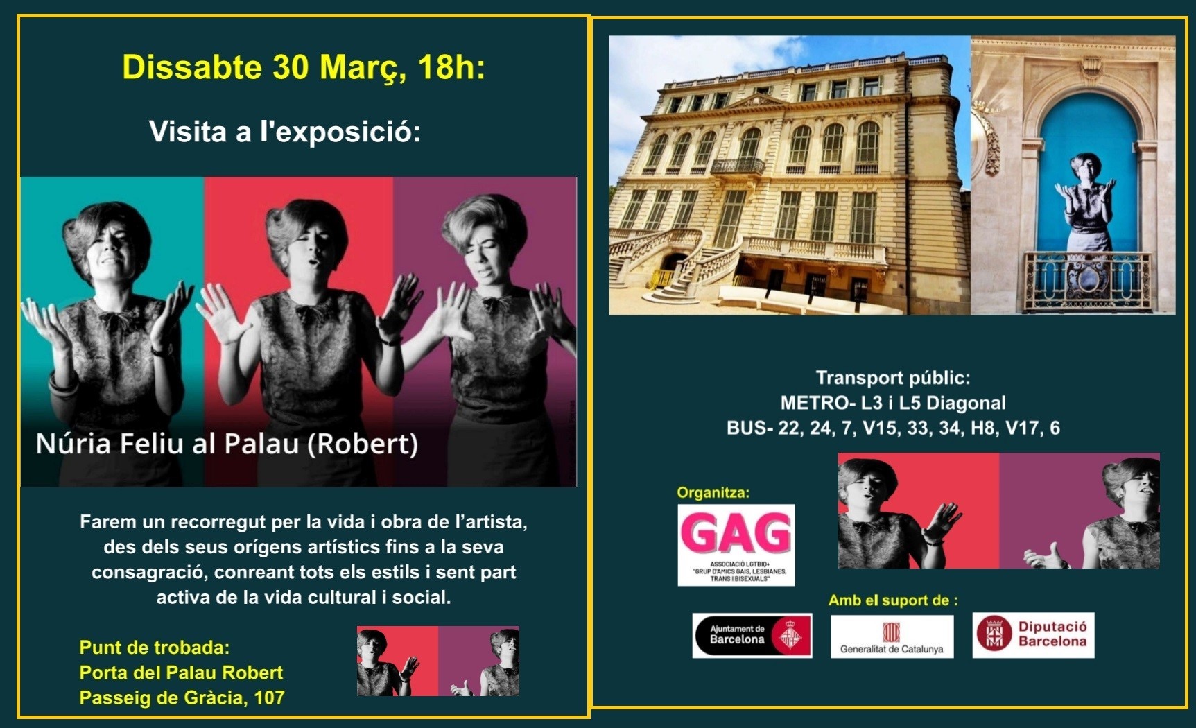 Dissabte 30 Març, 18h: Visita a l’exposició: Nuria Feliu al Palau Robert