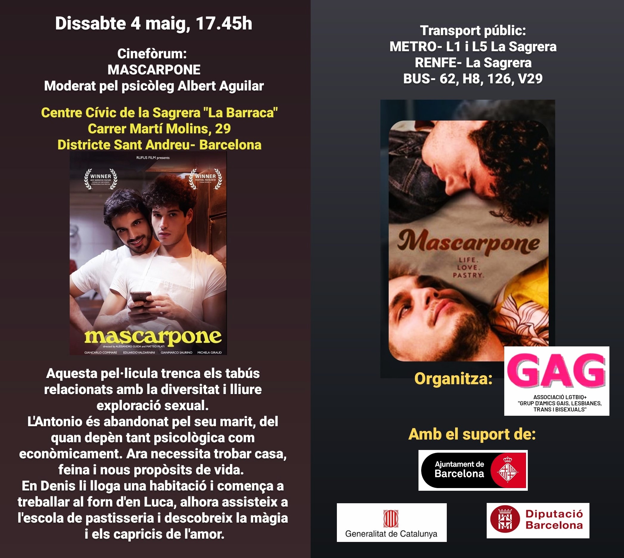 Sábado, 4 de Mayo a las 17:45 – Cineforum: Mascarpone