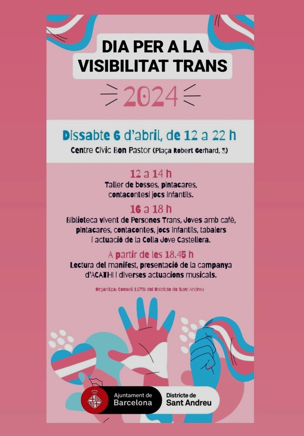 Sábado, 6 de abril, de 12 a 22h: Dia por la Visibilidad Trans