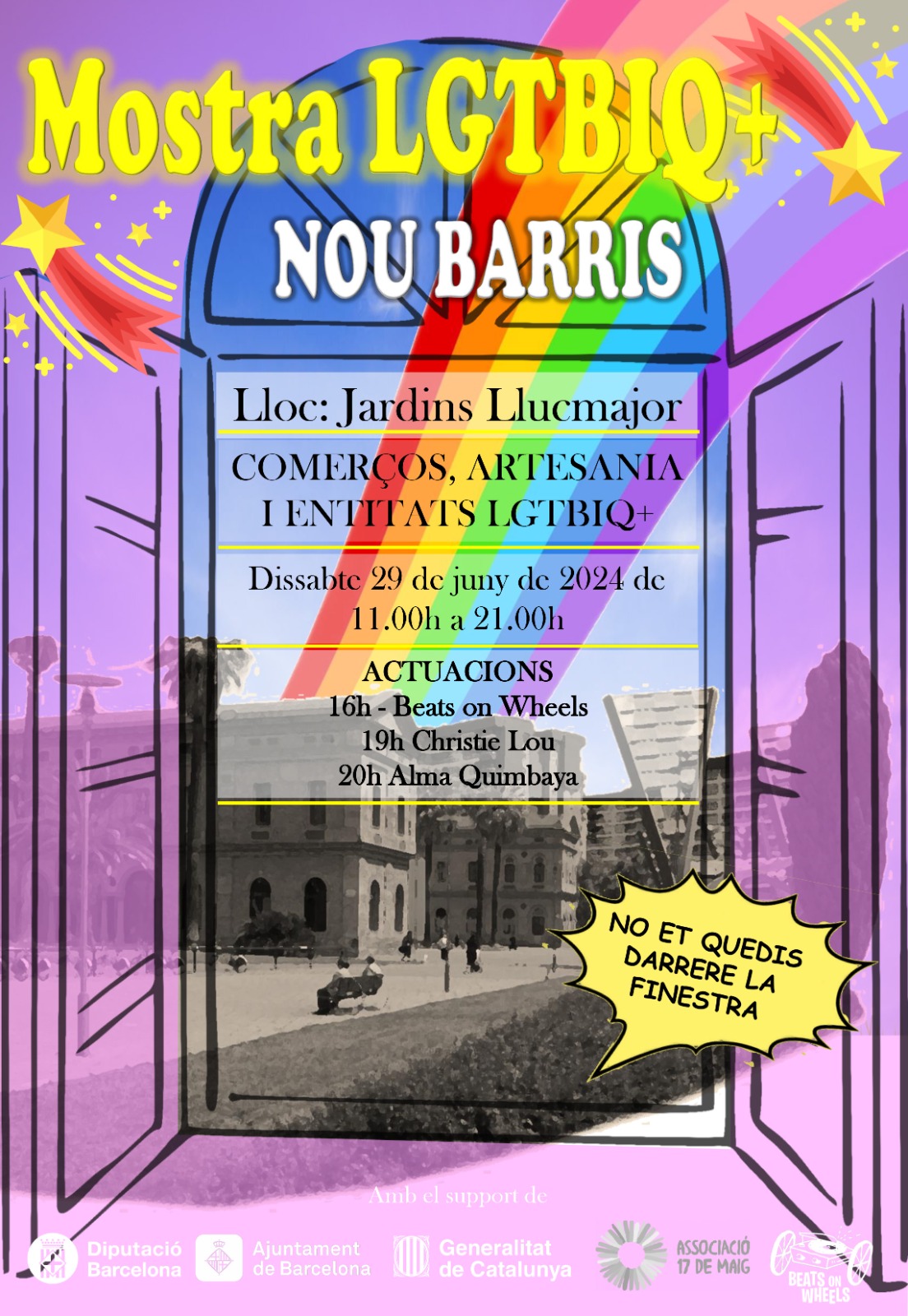 29 de Junio 2024. De 11h a las 21h. Mostra LGBTQI Nou Barris